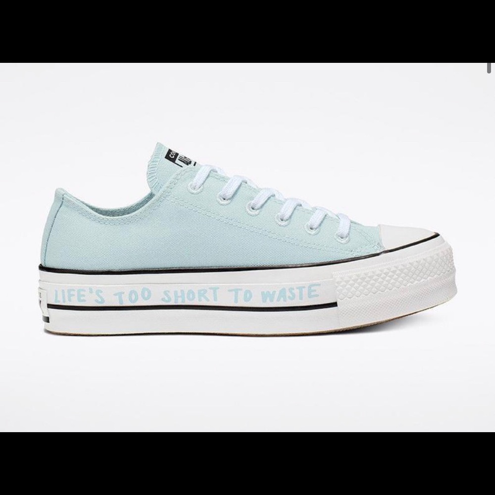 Light Blue Eco-Friendly Platform Converse